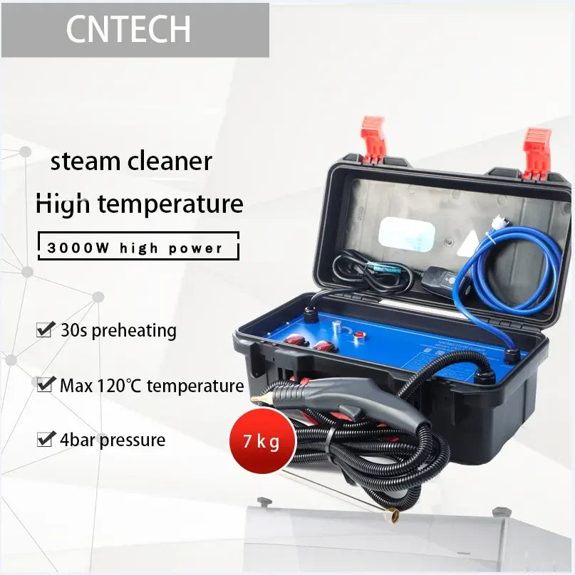 3000W High Temperature Water Spray Gun Steam Cleaner For Air Conditioner Kitchen Hood Car Steam Cleaning Machine English Panel