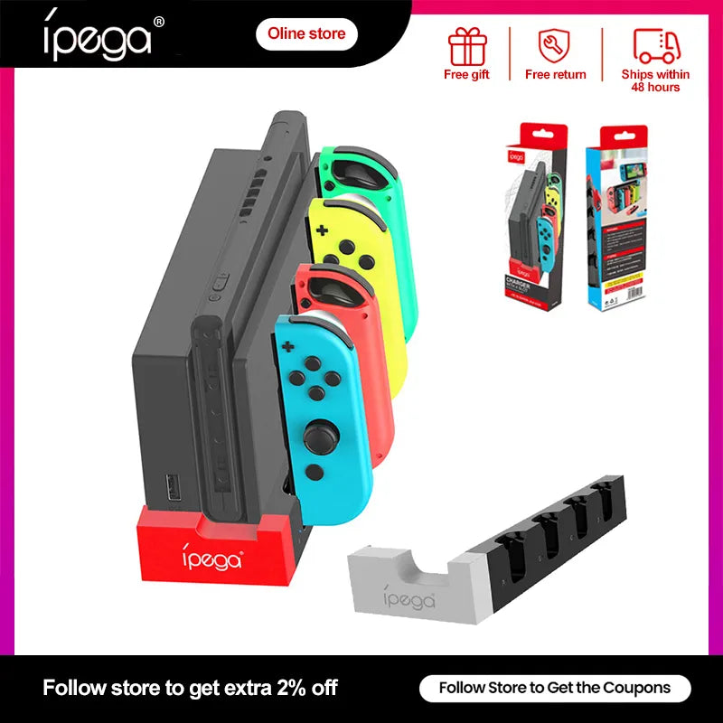 Ipega PG-9186 Joy Con Charger Charging Dock Stand Station Holder for Nintendo Switch Joy-Con Game Console Controller Accessories