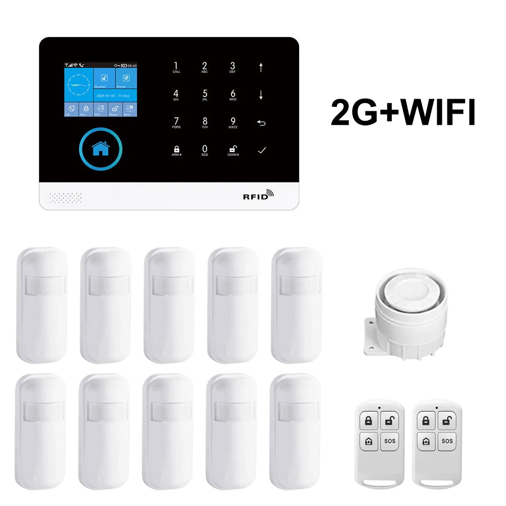 433MHz Wireless WIFI 2G GSM Home Security Alarm Host Kits DIY Customized Accessories For Tuya Smart App Control Burglar System