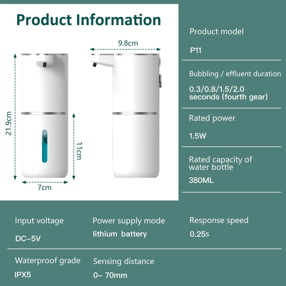 Xiaomi 380ML Automatic Foam Soap Dispenser Bathroom Smart Washing Hand Machine With USB Charging White High Quality ABS Material