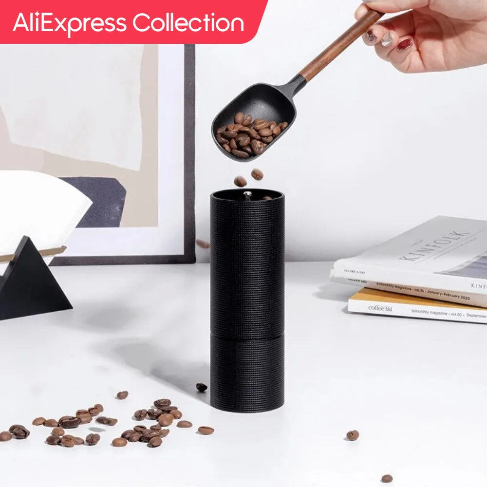 AliExpress Collection New Manual CNC Coffee Grinder Burr Inside High Quality Handle Design Portable Hand Grinder With Double