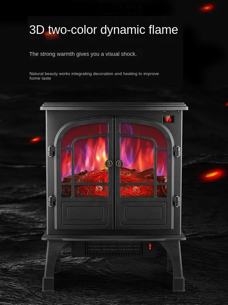 DeCarson simulation flame fireplace heater, European style heating stove, household stove, hot air, mechanical and electrical