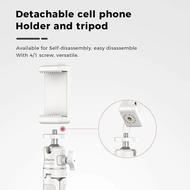 Ulanzi MT-08 Mini Smartphone DSLR Tripod for Sony ZV1 Canon M50 Cold Shoe Tripod Mount for LED Light Microphone Vlog Tripod Kit