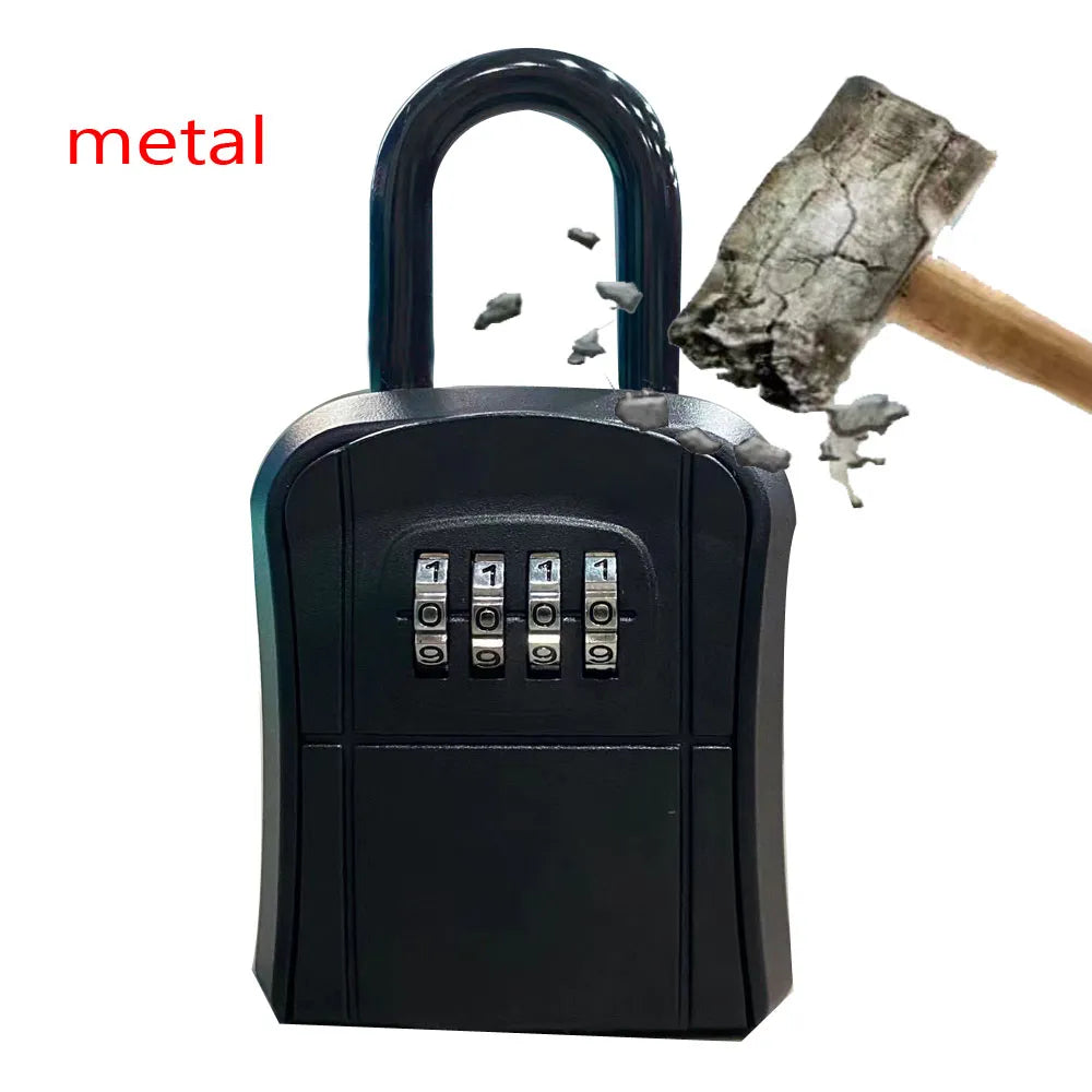 Metal Password Key Box Outdoor Key Safe Lock Box Decoration Key Code Box Key Storage Lock Box Wall Mounted Password Box