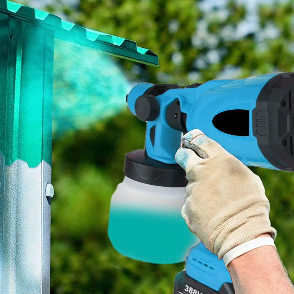 800ML Electric Spray Gun Cordless Paint Sprayer Auto Furniture Steel Coating Airbrush Compatible for Makita 18V Battery