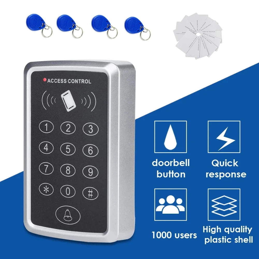 Electric Lock Access Control Card Reader 125KHz RFID Access Control Keypad EM Card Reader Door Access Control System IC/ID Card