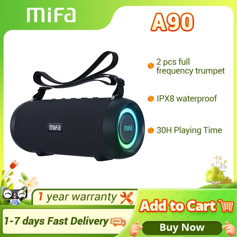 mifa A90 Bluetooth Speaker 60W Output Power Bluetooth Speaker with Class D Amplifier Excellent Bass Performace camping speaker