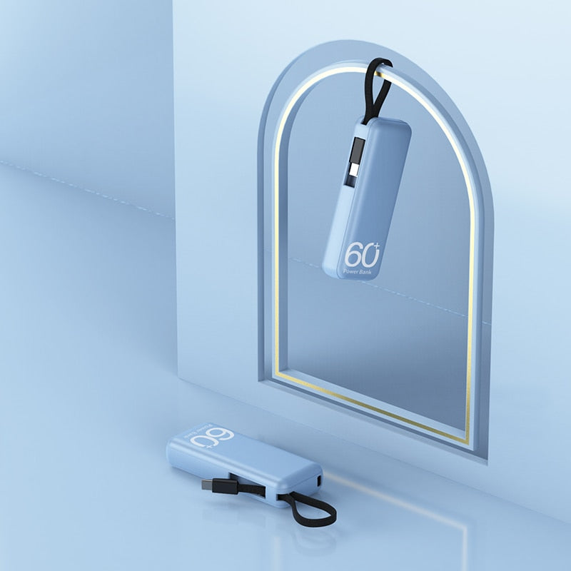 Portable Power Bank 5000mAh Built in Cable Mini PowerBank External Battery Fast Charger For iPhone Samsung Xiaomi Power Banks