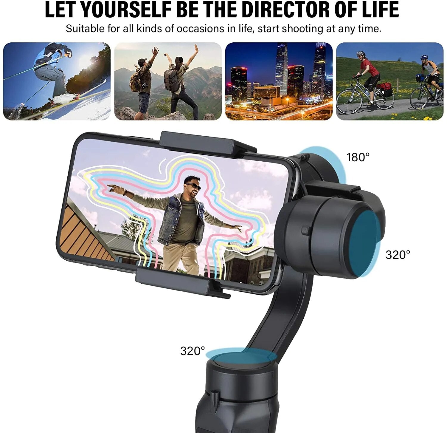 F6 3 Axis Gimbal Handheld Stabilizer Cellphone Action Camera Holder Anti Shake Video Record Smartphone Gimbal For Phone