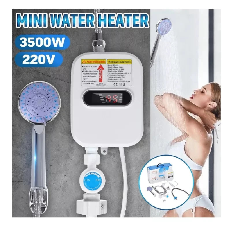 EU/US Plug 3500W Electric Thankless Mini Instant Hot Water Heater 220/110V bathroom Faucet Tap Heating 3 Seconds Instant Heating