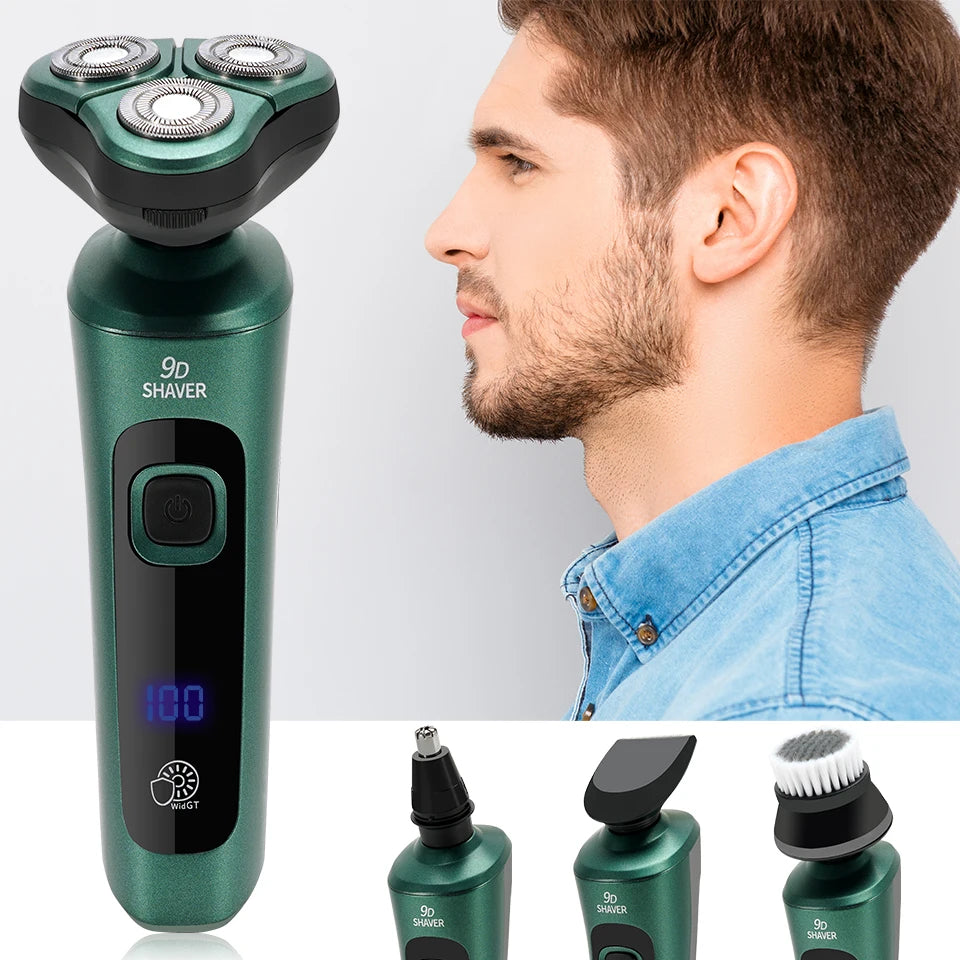 4 in 1 Electric Shaver Body Washable Rechargeable Electric Beard Trimmer Shaving Machine For Men Beard Razor Fast Charging
