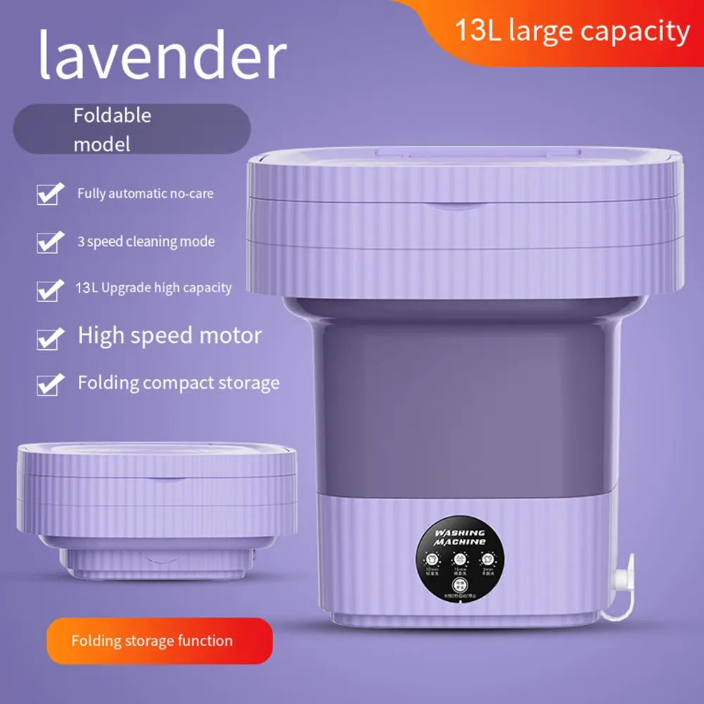 13L/6L Folding Washing Machines Portable Mini Washer with Large Dryer Bucket Clothes Travel Home Sock Underwear EU AU 110v 220v