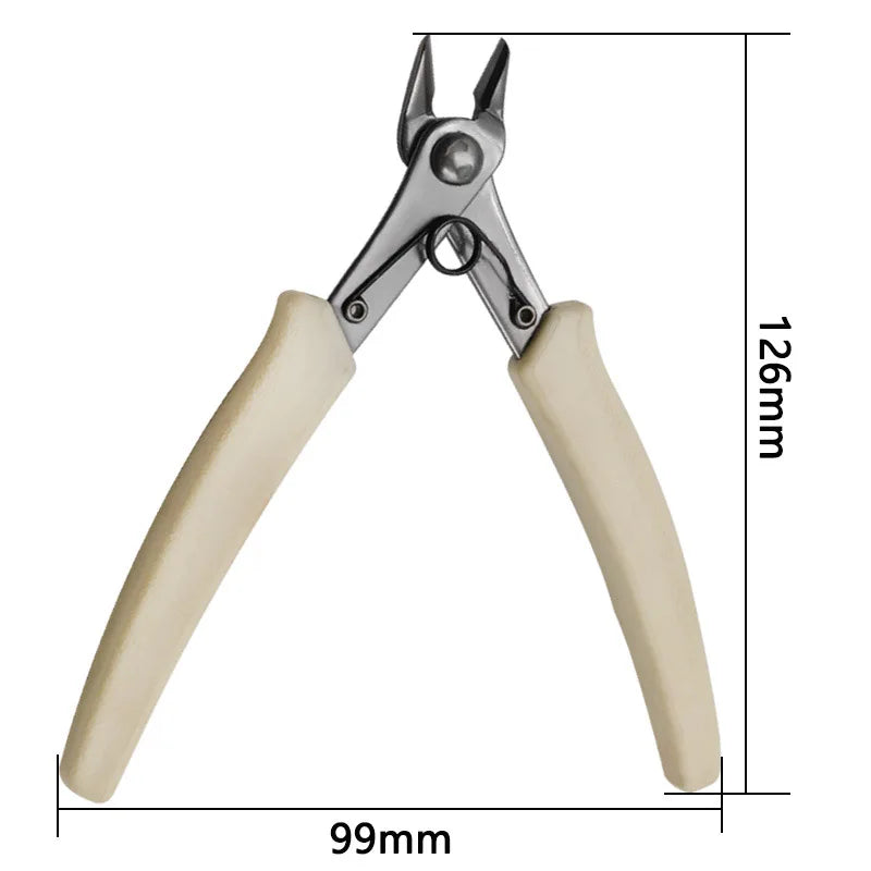 Stainless Steel Pointed Nose Pliers 45 # Steel Handle White Handle Diagonal Thread Cutting Pliers Hand Tools