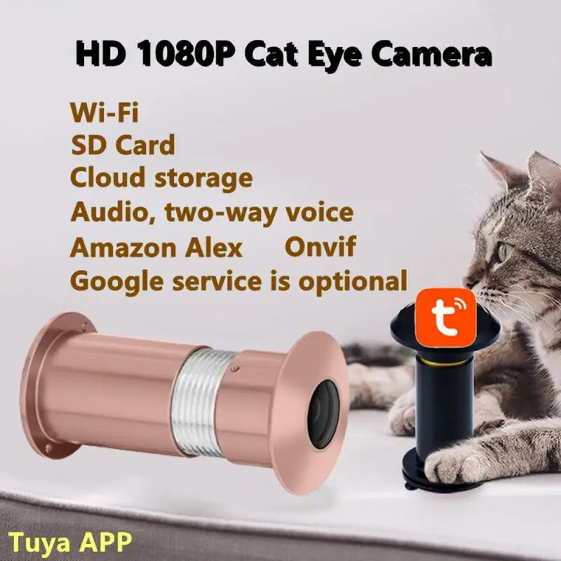 Tuya Video Peephole Wifi Camera Motion Detection Door 1.8mm Lens Viewer Video-eye Wireless Intercom Home Security Auto Record