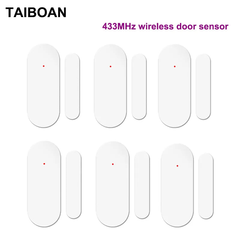 TAIBOAN Wireless 433mhz Door Window Alarm Sensor EV1527 Door Open/Closed Detector For Smart Alarm Host System Accessories