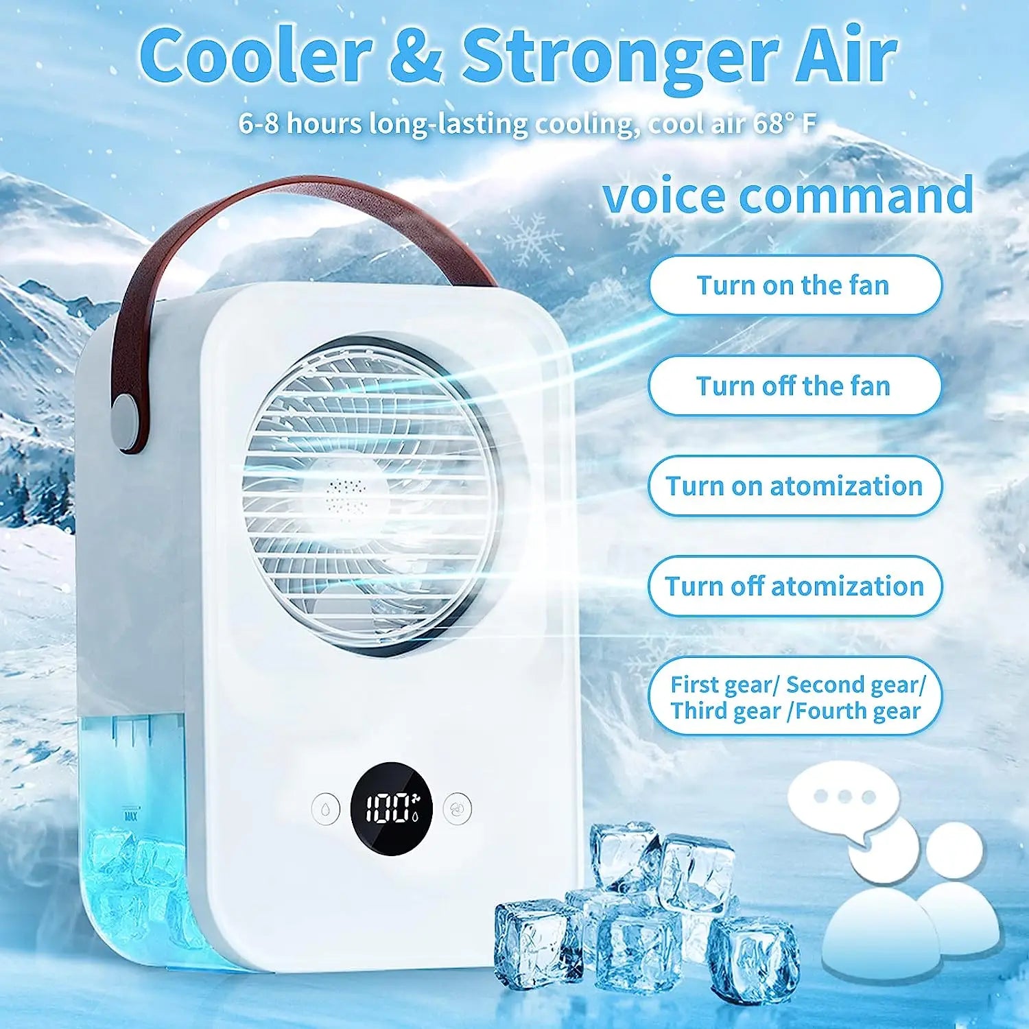MI Fan Air Conditioner Portable Air Cooler Water Cooling Spray Fan USB Desktop Humidification Fan Mini Air Cooling Wireless Fans