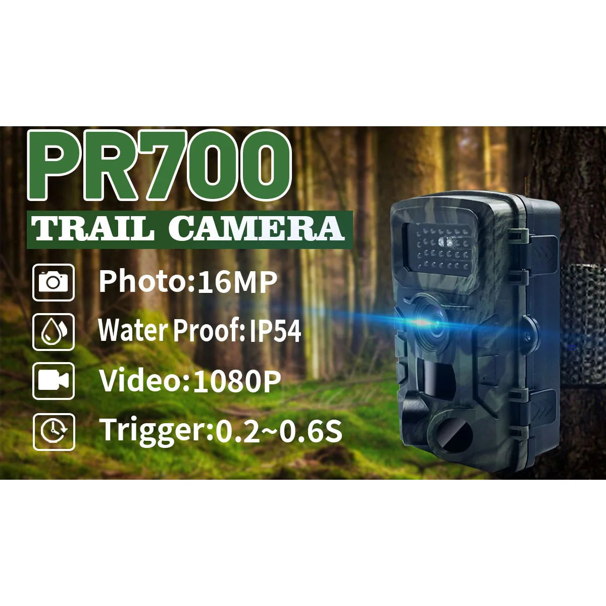 Trail Camera,Hunting Game Camera with Night Vision 0.3s Activated 120° Detection Waterproof for Wildlife