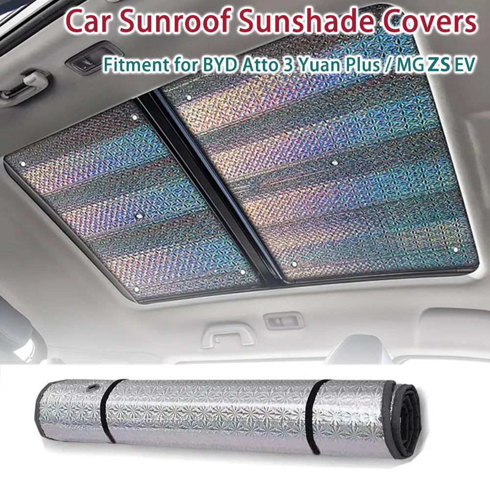 2pcs Car Sunroof Sunshade for Byd Atto 3 Yuan Plus MG ZS EV Heat Insulation Cover Windscreen Sun Shade Protection Aluminum Foil