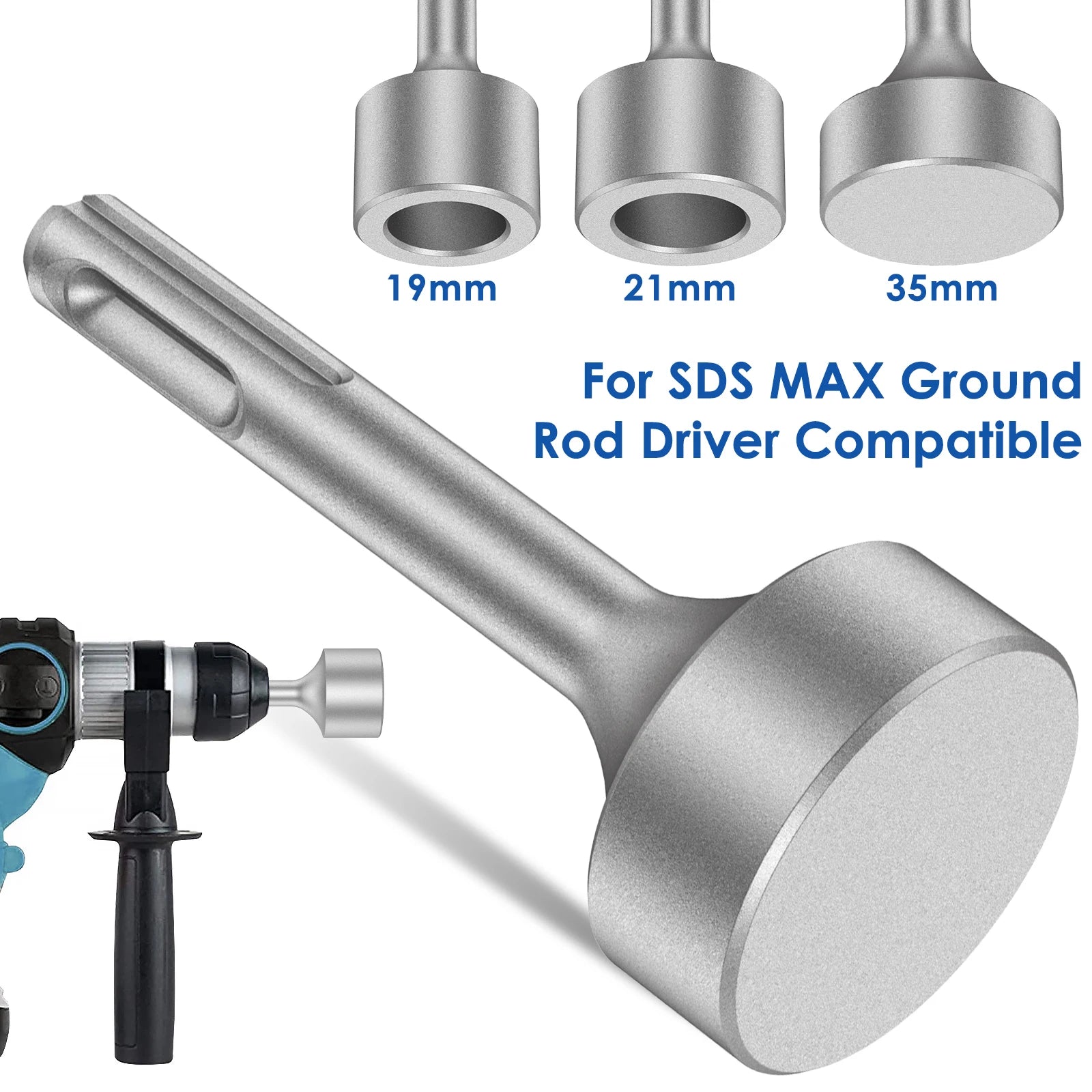 Ground Rod Driver 85mm Steel Drill Bit Driver Wide Compatibility Ground Rod Bits Socket for Rotary Hammer Drill Grounding Rods