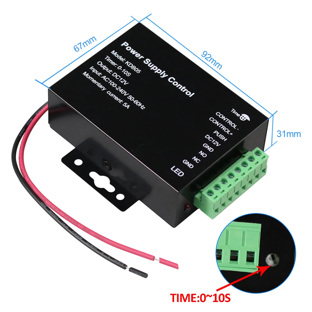 DC 12V Access Control Power Supply Switch 5A 3A Output AC110V-240V Input Power Source Supplier Adapter for Video Intercom System