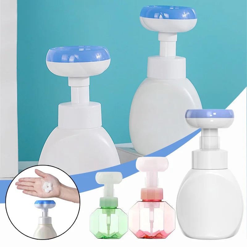 300ml Flower Foam Hand Sanitizer Bottle Mousse Foam Mousse Press Pump Head Children's Hand Sanitizer Foam Bottle Washing Tool