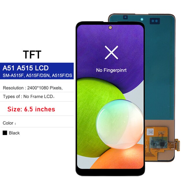 Super Amoled For Samsung Galaxy A51 LCD Display Touch Screen Digitizer Assembly Parts For Samsung A51 SM A515 A515F/DS A515F LCD