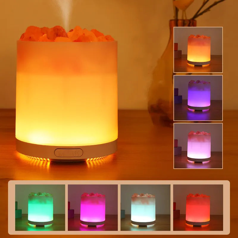 NEW Crystal Salt Stone Aromatherapy Essential Oil Diffuser USB Air Humidifier with Colorful LED Lamp Negative Ion Aroma Diffuser