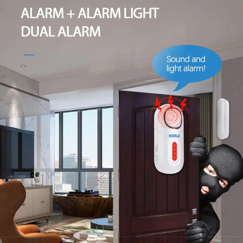 1/2/3PCS 120DB Wireless Door/Window Entry Security Burglar Sensor Alarm PIR Magnetic Smart Home Garage System Remote Control Led