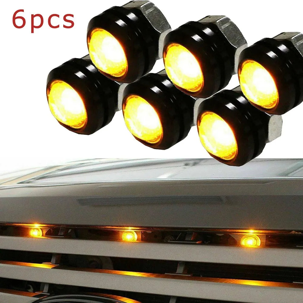 4/6/8pcs Car Light Front Grille Lamps Bumper Grill Hood Amber Led Lights  For Dodge RAM 1500 2500 3500  Interior Car Accessories