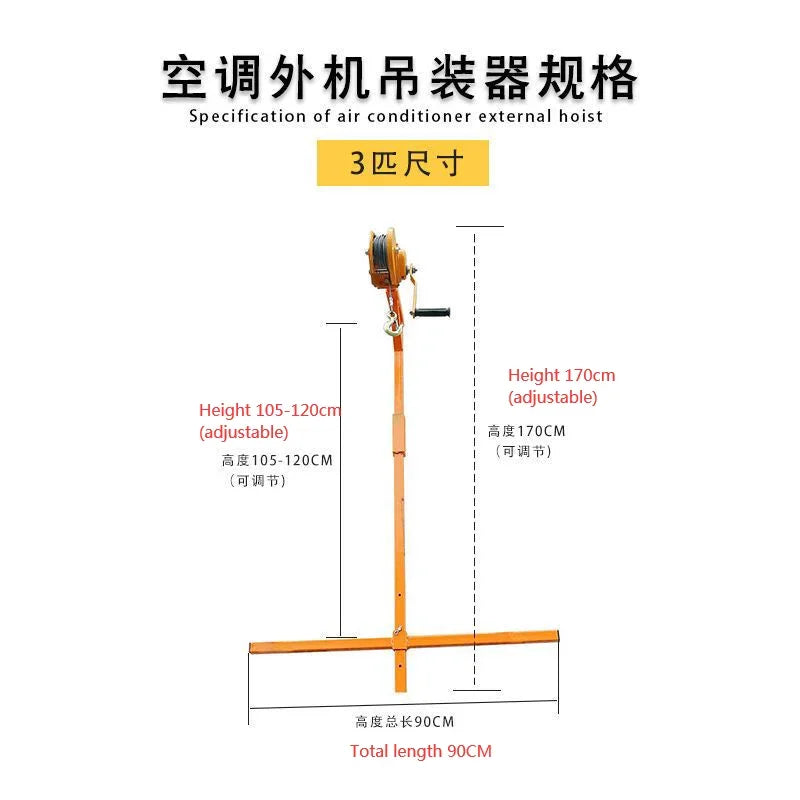 EU Delivery For Air Conditioners 10/15/20M Lifting Tool Crane Folding Self-locking Manual Winch Assembly  Installation of Tools
