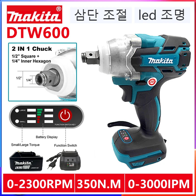 Makita 18V Wrench DTW600 Cordless гайковерт аккумуляторный Electric Wrench Drill Body Only Lithium Professional Power Tools