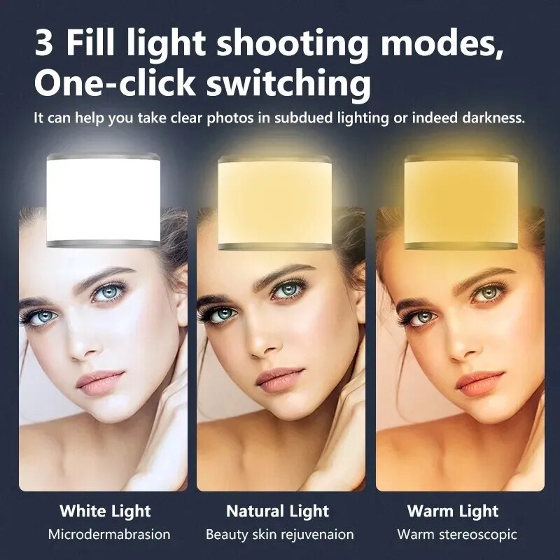 Q12S Selfie Stick Telescopic Tripod With Fill Light Stand Portable Wireless Bluetooth Live Broadcast For iPhone Xiaomi