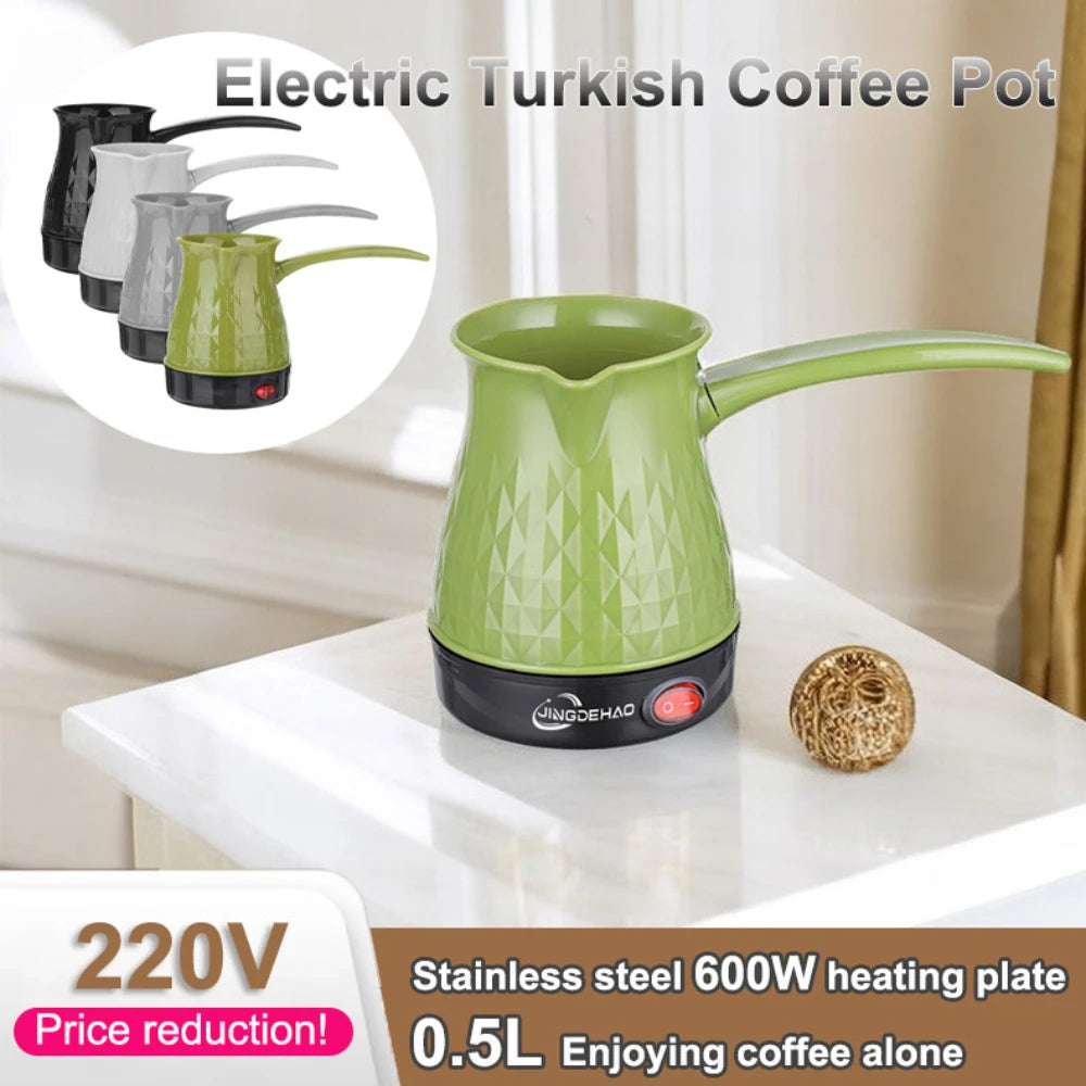 220V 500ml Mini Electric Turkish Coffee Pot One-person Espresso Kettle Home Heat Milk Tea Moka Pot Barista Coffee Accessories