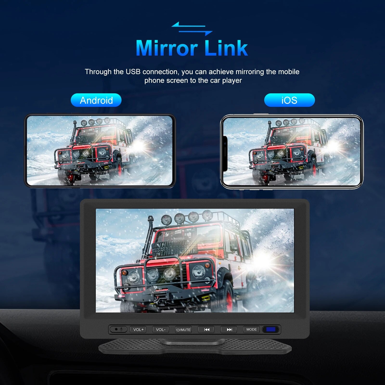 Podofo Universal 7'' Car Radio Carplay AirPlay Auto MP5 Player For Nissan Toyota Lada Honda Kia Support Camera