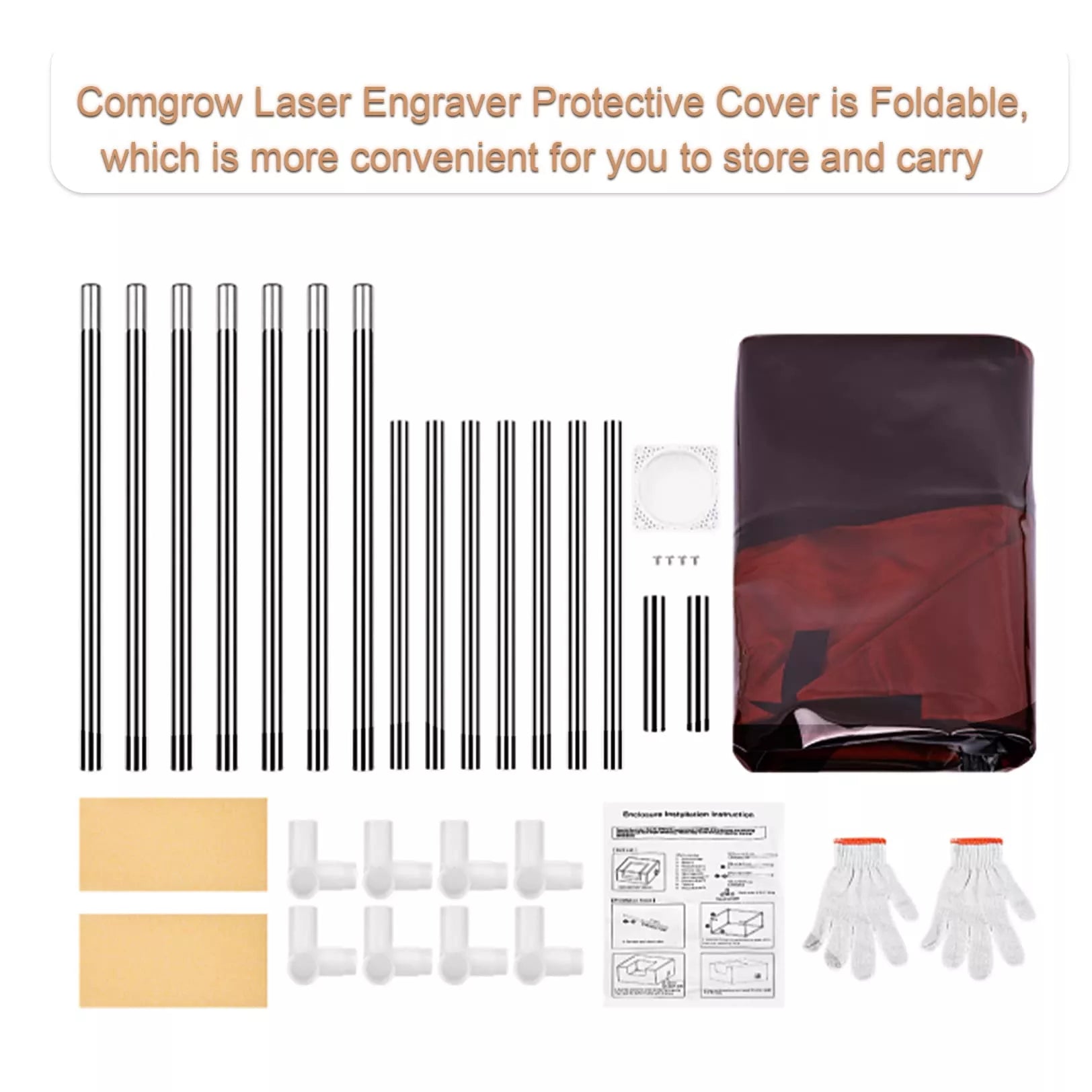 COMGROW Laser Engrave Enclosure Eye Protection Vent Protective Cover For CNC Engraving Machine Laser Cutting Enclosure Tent