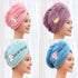 Fleece Embroidery Hair Drying Cap Towel Dry Turban Soft Quick Dry Magic Shower Cap Bath Hats For Women Girls