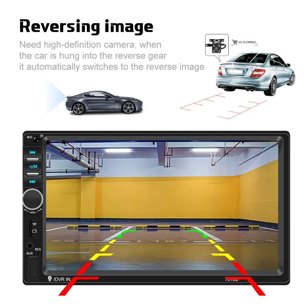 Podofo 2 din Car Radio 7" HD Autoradio Multimedia Player Auto audio Car Stereo MP5 Bluetooth USB TF FM Camera 2Din