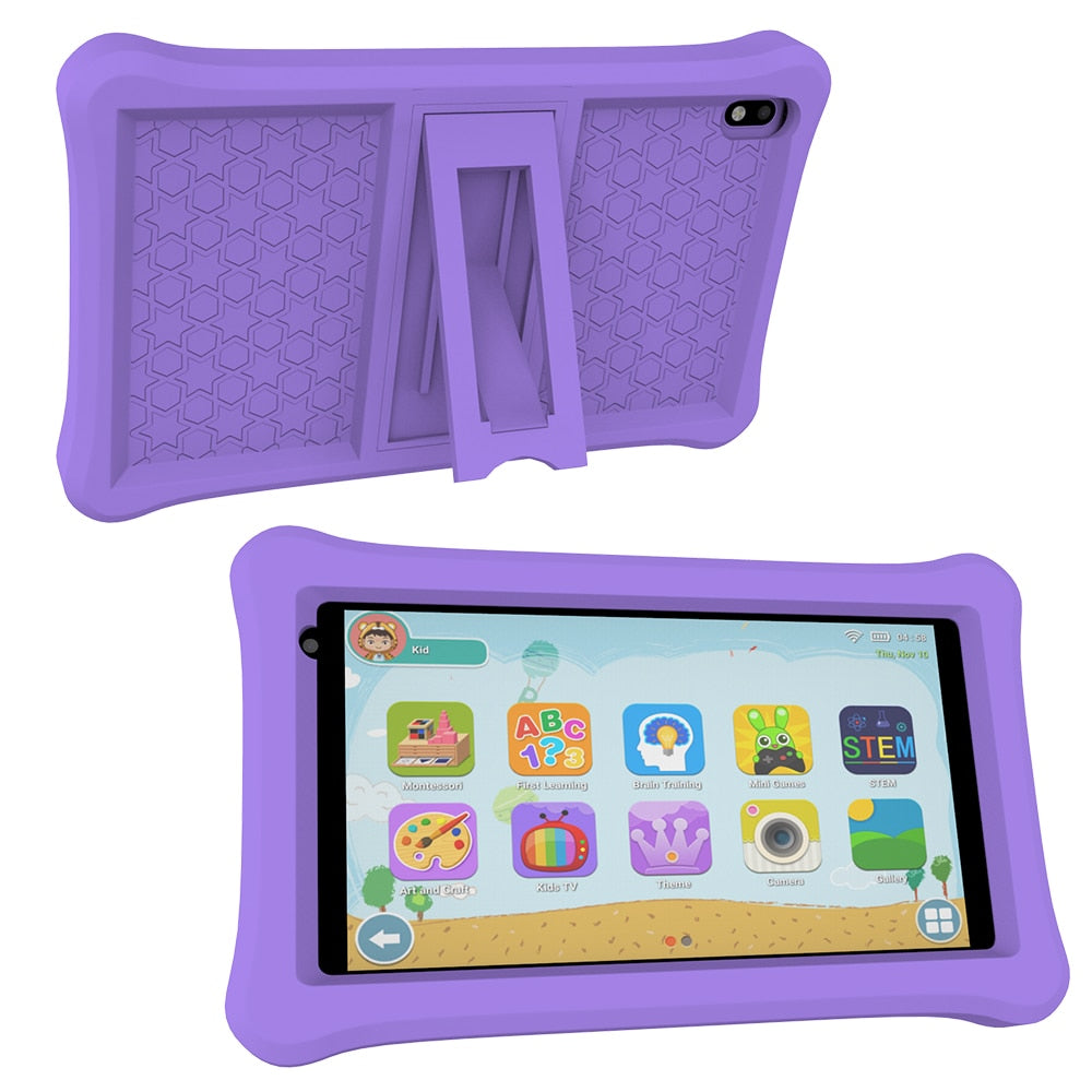 QPS 8 inch tablet android PC 4500mAh 2GB RAM 32GB ROM Children Learning kiddies tablets Kids Tablet with Holder