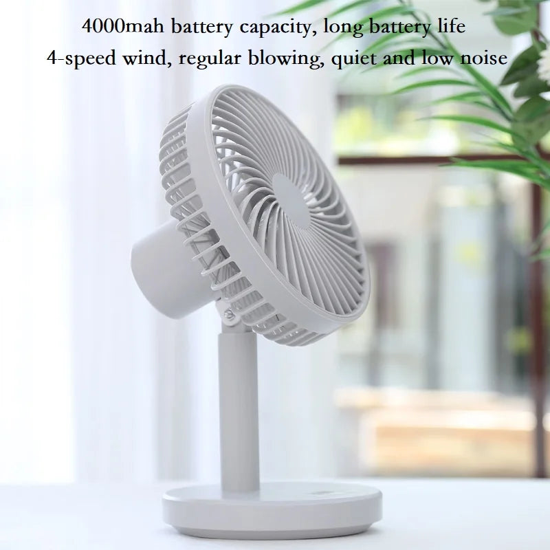 Xiaomi Youpin Portable Desk Fan 4000mah USB rechargeable Cooling Fan Outdoor Mini Floor Fan 4-Speed Home Silent Fan