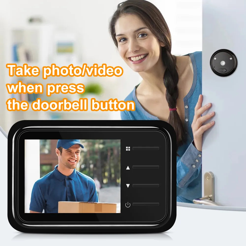 2.4Inch LCD Door Peephole Camera IR Night Vision Video Eye Door Bell Visual Doorbell Security Protection Camera