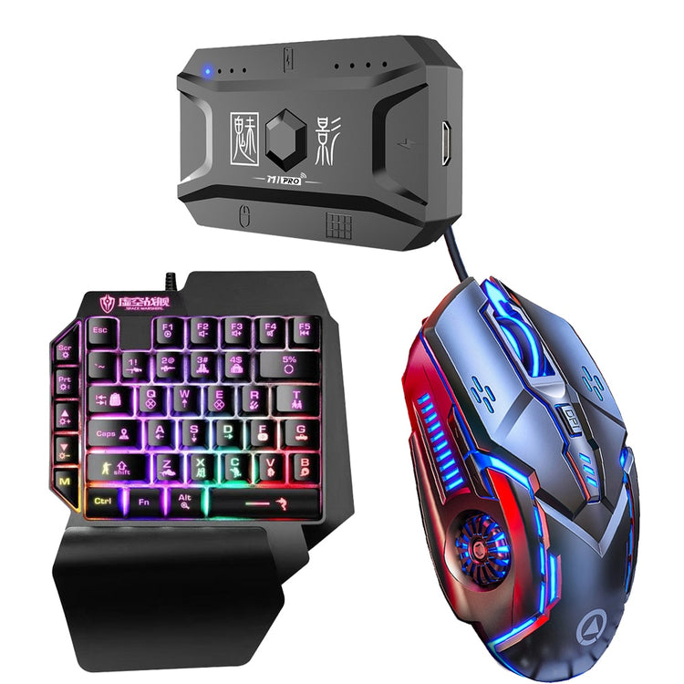 SeynLi RGB Keyboard And Mouse Set One-Handed Gaming Keyboard Mouse Mini Keypad Combo for Laptop PC Mobile Phone Game Controller