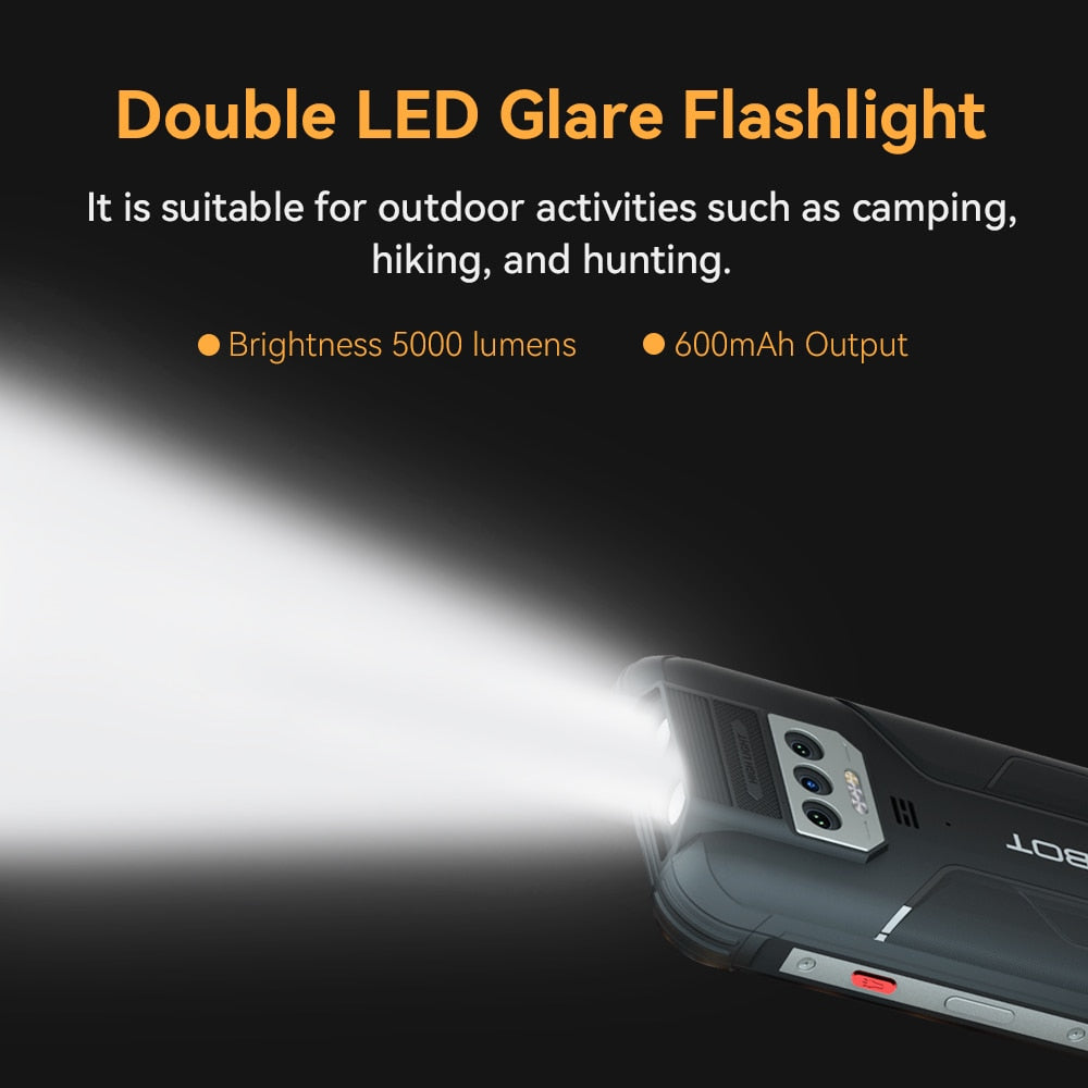 Cubot KingKong Power Rugged Phone 6.5" FHD+ Waterproof Android 13 8GB +256GB 10600mAh Battery 48MP Camera NFC Global Cellphones