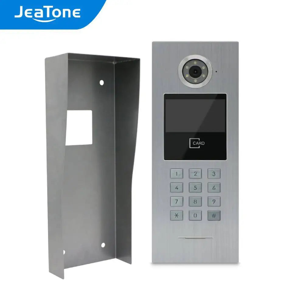 JeaTone 1.0MP Video Doorbell Large Building IP Video Door Phone Intercom Camera with RFIC Cards/Password Unlock, IP65 Waterproof