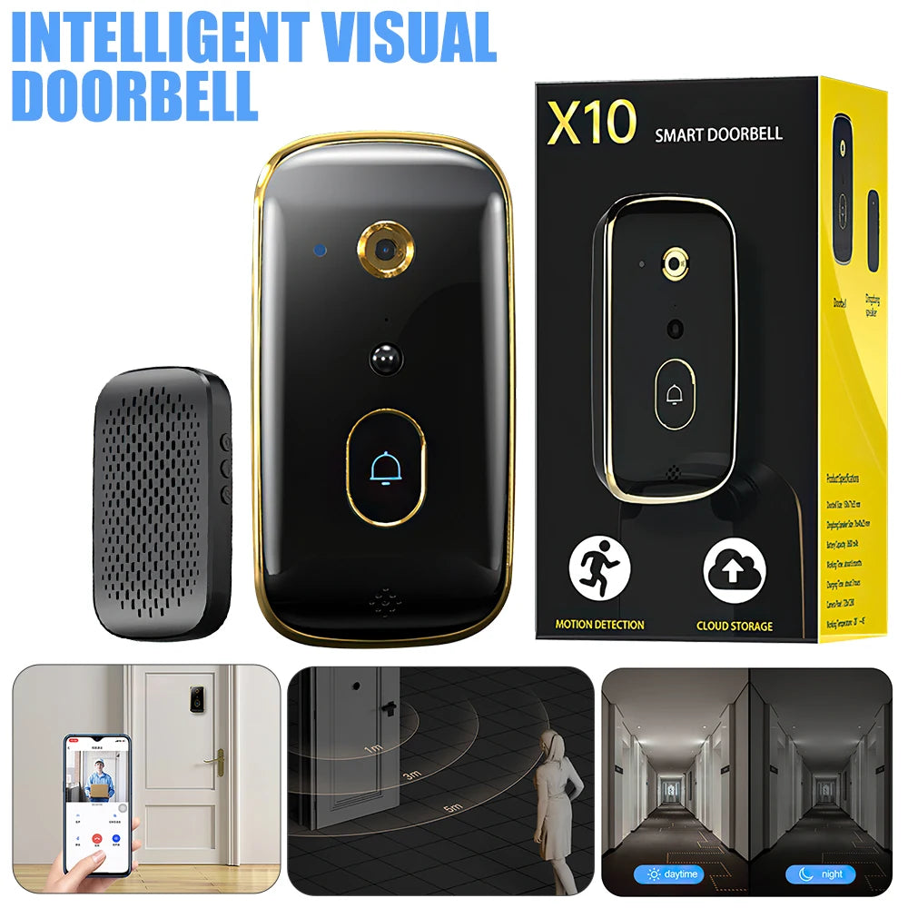WiFi Video Doorbell 720P Wireless Video Intercom Door Bell Camera IR Night Vision Motion Detection Home Security Phone Intercom