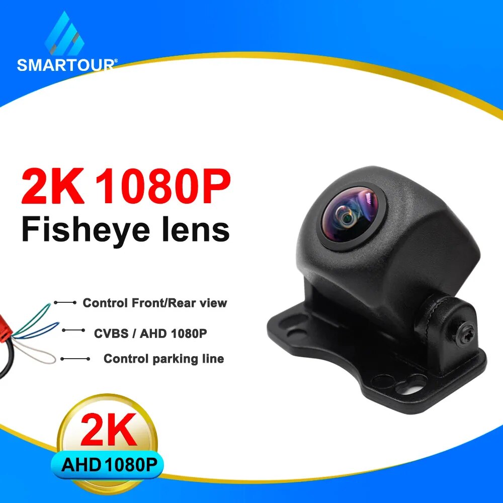 SMARTOUR 1920x1080P 720P Car Rear View Camera Fisheye Lens 2K Full HD CCD AHD Night Vision Vehicle Reversing Front Cameras