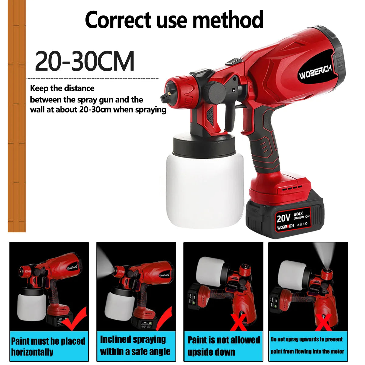 Electric Spray Gun Handheld Cordless High Power Electric Paint Sprayer hvlp Spray Gun Spraying+4 nozzle  For Makita 18V Battery
