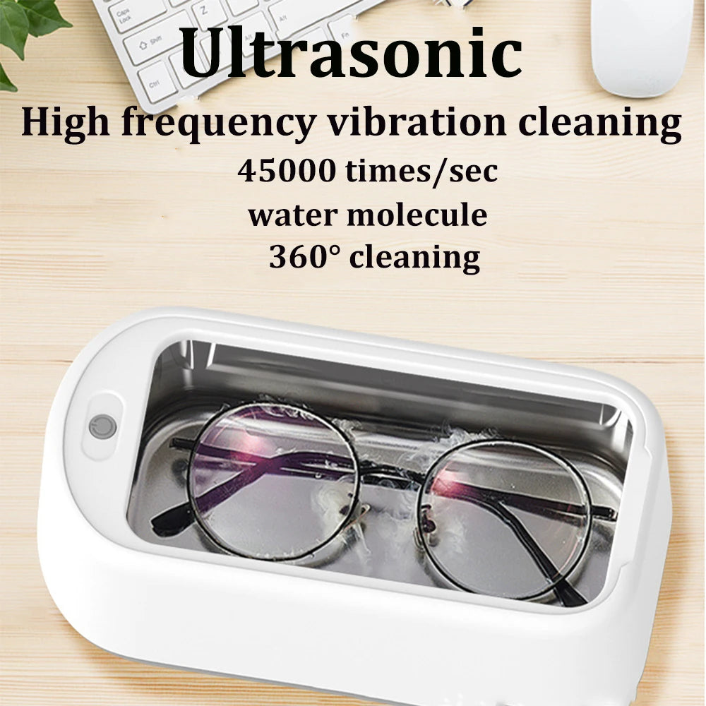Ultrasonic Jewelry Cleaner 40W 640ML Portable Household Professional Ultrasonic Eyeglasses Cleaning Machine With Timer Function