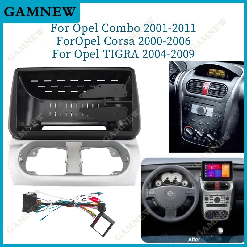 9 Inch Car Frame Fascia Adapter Canbus Box Decoder Android Radio Dash Fitting Panel Kit For Opel Combo Corsa Tigra