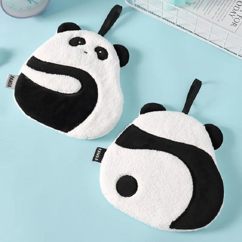 Cute Cartoon Absorbent Hand Towel Chic Bathing Towel Non-shedding Hanging Panda Wipe Towel Soft Kids Hand Towels