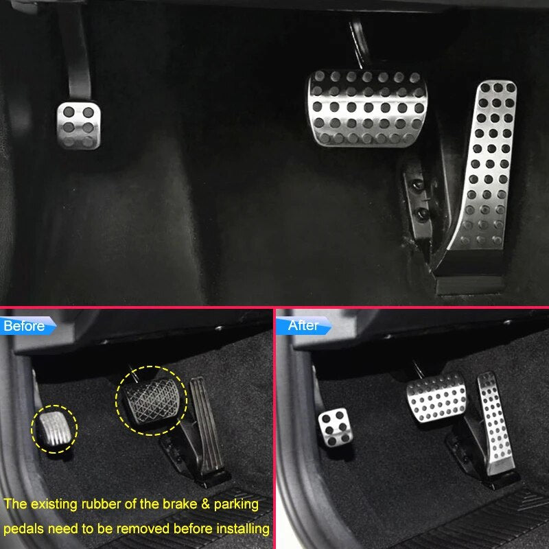 For Mercedes A238 C207 C217 C253 C257 N293 S205 W205 W206 W212 W213 W218 X253 3PCS Steel Gas Parking Brake Pedal Cover